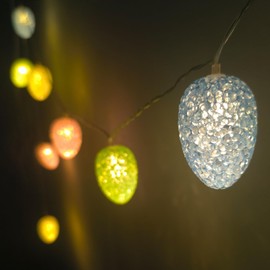 Easter Egg Lights String 6.8FT 10 LED Pastel Egg Light Shatterproof with Timer, Indoor Outdoor Easter Lights Battery Operated String Light for Home Tree Office Bedroom Patio Spring Themed Party Decor