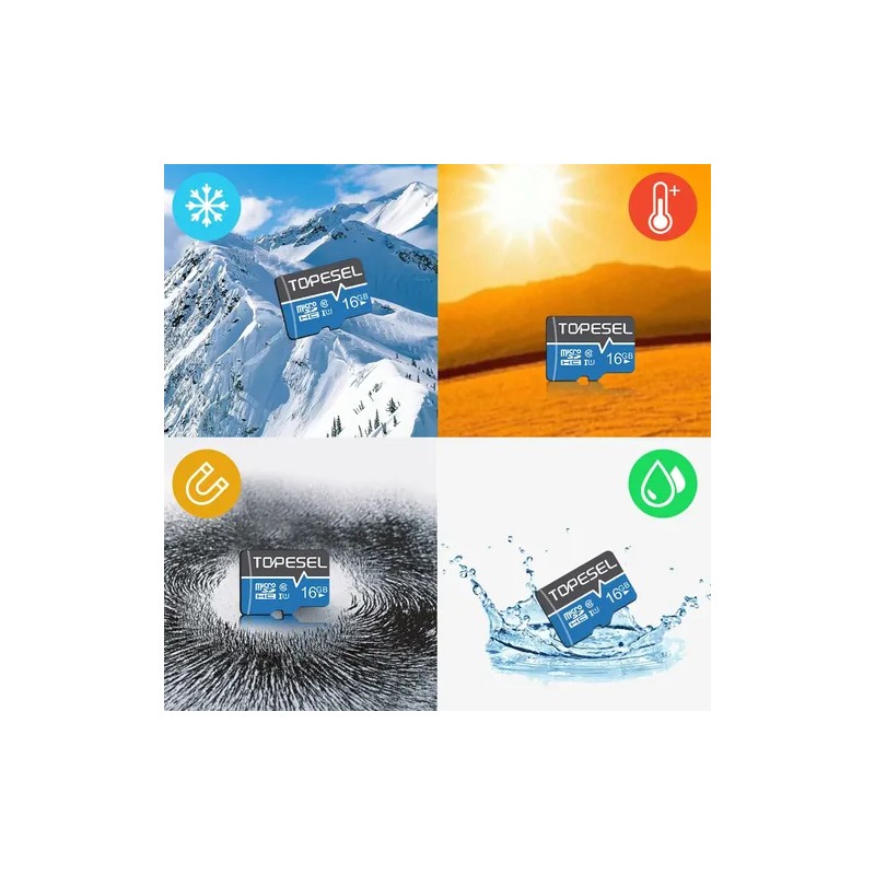 2 Tarjetas de Memoria Micro SDHC 16 GB Topesel con