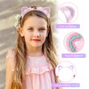 GAFATORY Glitter Headbands for Girls Cat Ears Headband Rainbow Cat