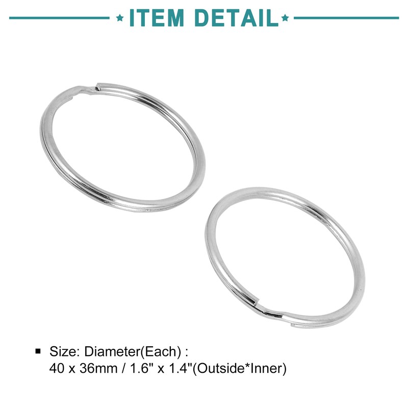 ACROPIX Key Ring Holder Keychain Double Loop Split Universal 40mm