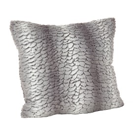 SARO LIFESTYLE Textured Faux Fur Down Filled Throw Pillow, 18", Grey