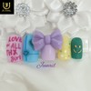 Light purple ribbon handmade nail tip - Long ballerina /