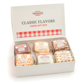 Valley Fudge, Assorted Gift Box, Classic Flavors, Fresh Artisan Fudge, Real Butter, Bulk Gourmet Candy, Individually Wrapped, Birthday, Thank You, Housewarming Gift, 6 Pieces, One and a Half Pounds
