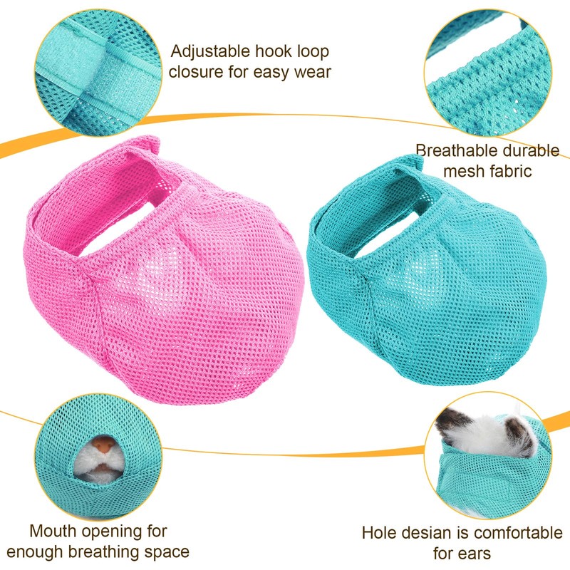 2Pcs Breathable Cat Muzzle with Soft Mesh Covered, Cat Muzzle