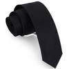 GUSLESON 2.4" Black Slim Tie For Men Solid Skinny Necktie