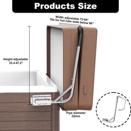 Dogetgd Stainless Steel Spa Cover Lift Top Mount Spa & Hot Tub Cover Lift Removal System Fit for Most Spa & Hot Tubs