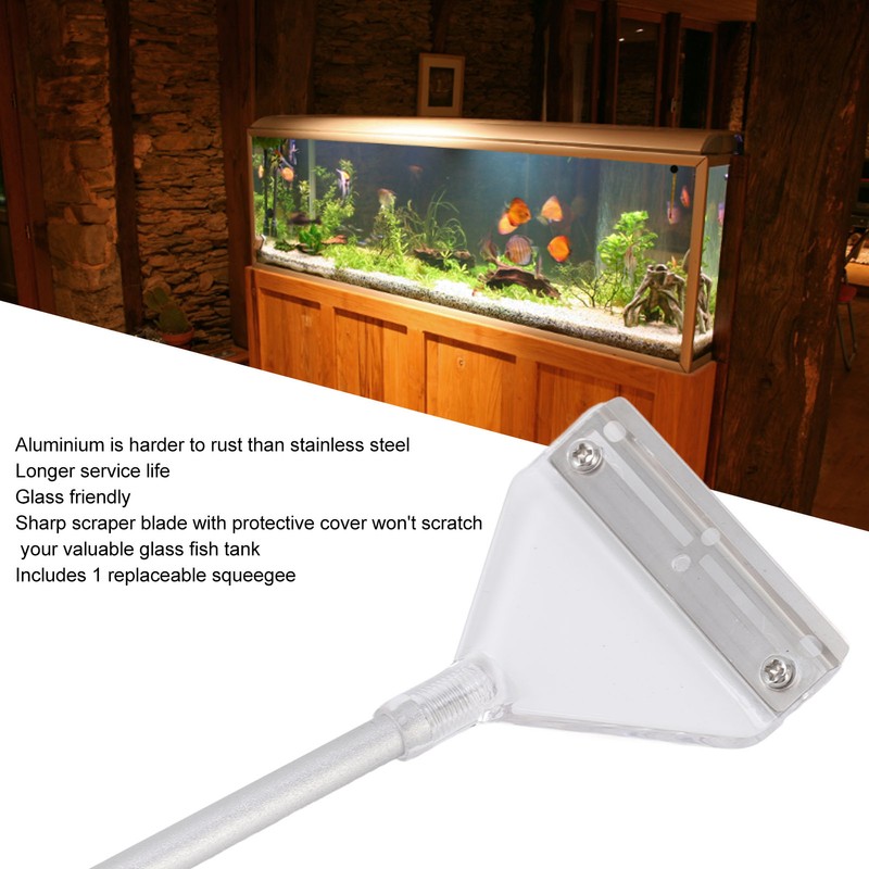 Aquarium Algae Scraper Cleaner Multipurpose Aluminium Alloy Handle Fish Tank