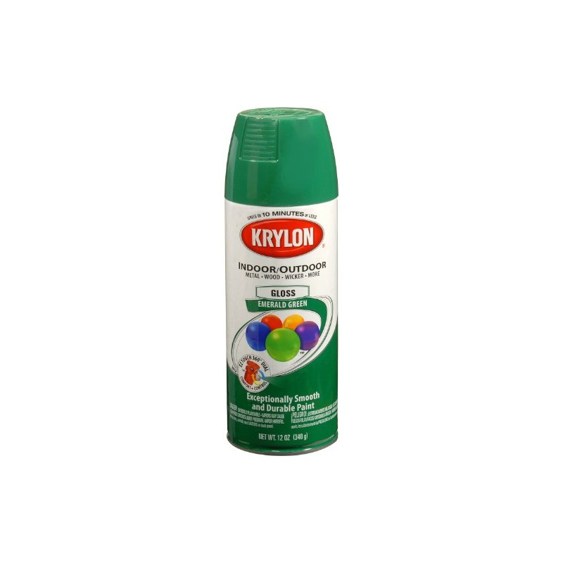 Krylon K05201607 ColorMaster Paint + Primer, Gloss, Emerald Green, 12
