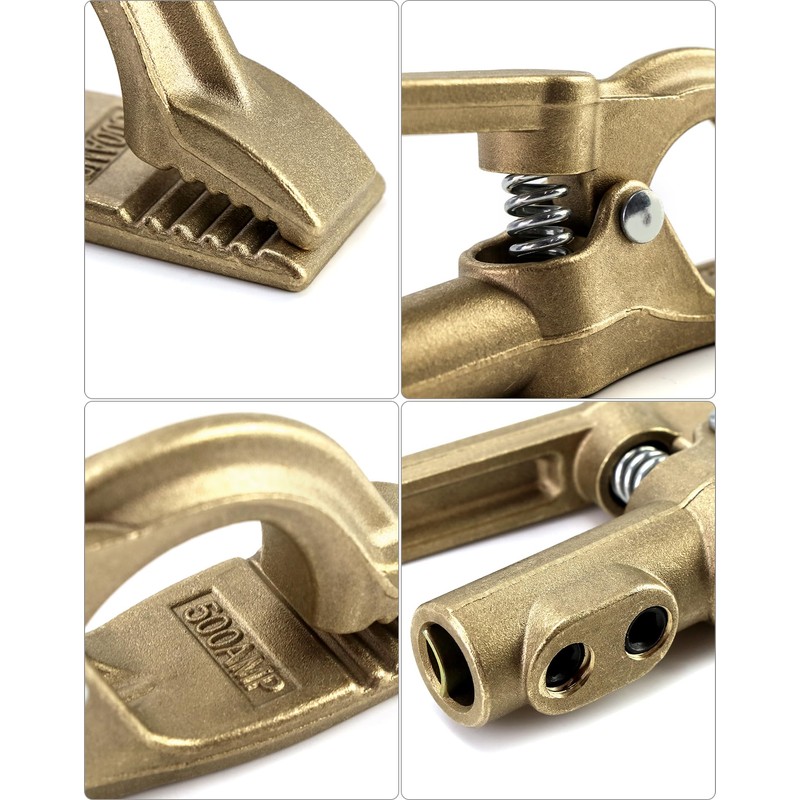 QWORK Welding Ground Clamp, 2 Pack 500A Heavy Duty Tig