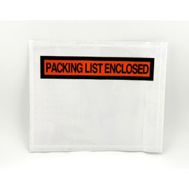 Packing List Enclosed Envelopes – 4.5" x 5.5" Short Side Opening – Self-Adhesive Clear or Printed Options – Multiple Pack Sizes (Print - PLE, 200)