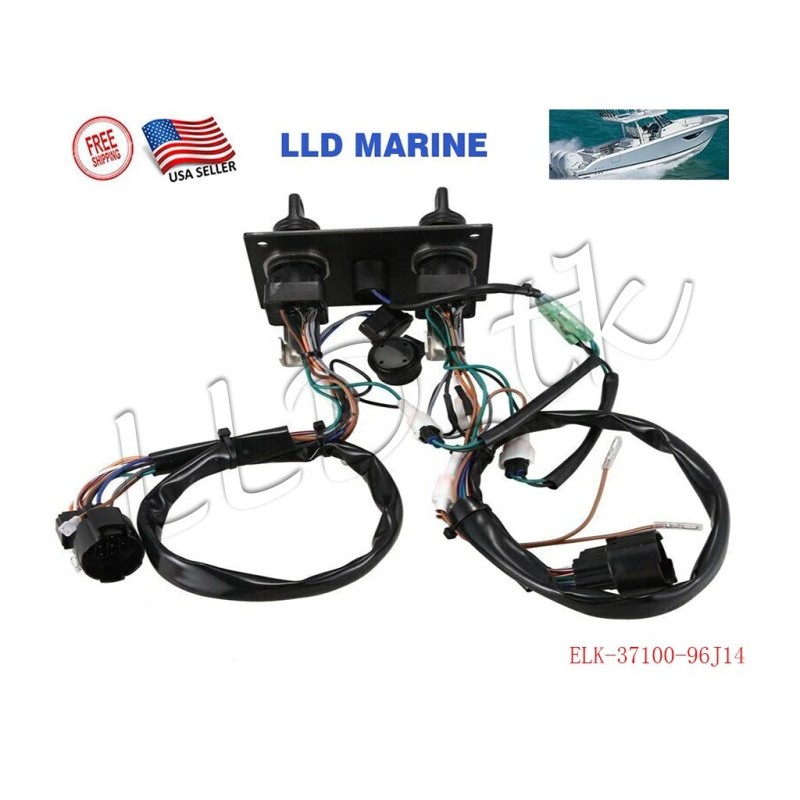 LLD_TK Suzuki Outboard Dual Engine Ignition Key Switch Panel 37100-96J15