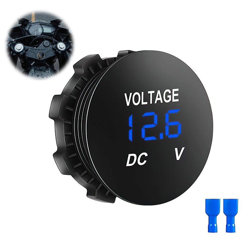 DC 24V 12V LED Digital Voltmeter for Car, Waterproof LED