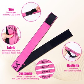 Wig Band for Lace Front 4 Pack Elastic Bands, Two-Sided Design Wig Grip Band for Women Hair, Fashion Hair Accessory. (rosa red, No Ear Covers)