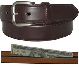 Leatherboss Genuine Leather Men's Brown Leather Money Belt Sizes 32 Through 56 (32)
