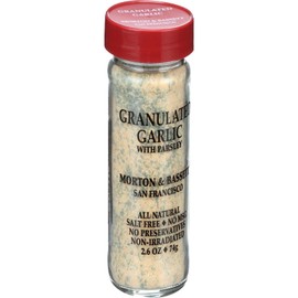 Morton & Bassett Granulated Garlic with Parsley, 2.6oz – Salt-Free, Non-GMO, Herb Blend, Aromatic & Flavorful Seasoning for All Purpose Cooking