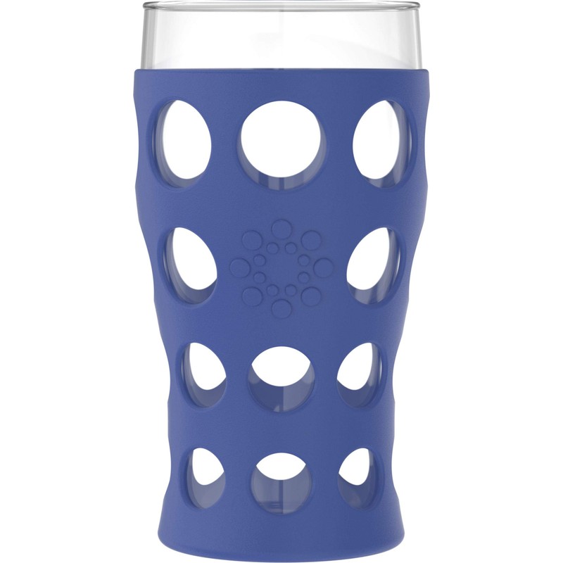 Lifefactory 20-Ounce Indoor/Outdoor Protective Silicone Sleeve Beverage Glass, 4-Pack, Orange,