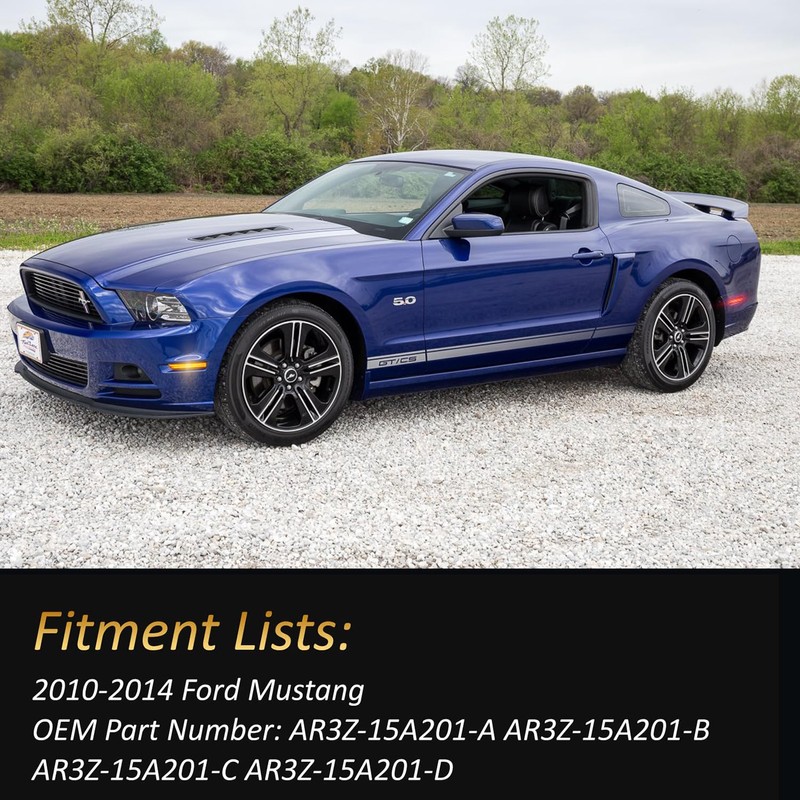 Bestview LED Side Marker Lights Compatible with Ford Mustang 2010-2014,