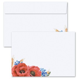 Paper-Media Envelopes Flower Motif Field Flowers 10 Envelopes DIN C6 (162 x 114 mm)