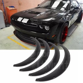 GOODFITMENT For Dodge Challenger SE SRT Coupe 4.5" Black Fender Flares Body Kit Wheel Arches