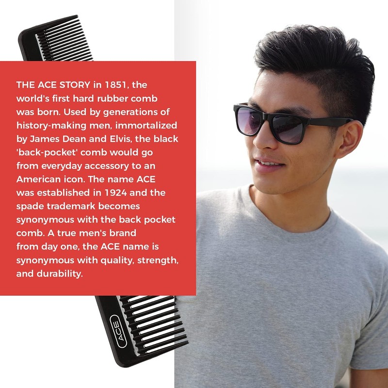 Goody Ace Dressing Comb, Black, 7.5 Inch