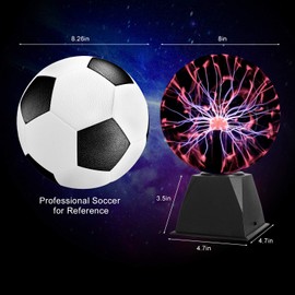 Gresus 8 Inch Plug-in Magic Plasma Ball Lamp - Touch & Sound Sensitive Interactive Plasma Lamp Nebula Sphere Globe, Science Educational Gift for Decorations/Parties/Bedroom