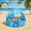 Foldable Kiddie Pool with Removable Canopy, 47in Portable Kids Swimming