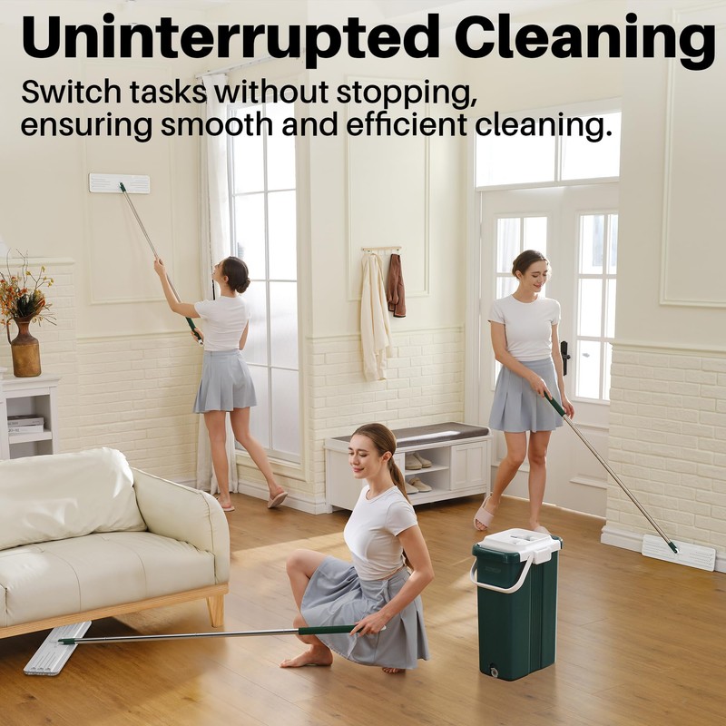 JOYMOOP Commercial Mop and Bucket Set, 17.7-inch Dust Mops for