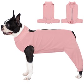 AOFITEE Dog Recovery Sleeve, Anti Licking Dog Leg Sleeve Hind Leg for Medium Female Male Dogs, Medium Dog Recovery Suit for Rear Legs, Dog Wound Cover for Abdomen, Dog Cone Alternative Pink M