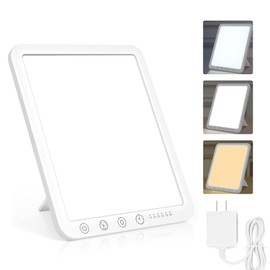 Sotipevs Light, UV Free, 15,000 Lux Adjustable, Bright Light, Bedside Lamp, LED Daylight Lamp, Timer Off, Timing and Color Temperature, Brightness Adjustable, Suitable for Office, Jet Lag, Reading, Yoga, Creation, Etc