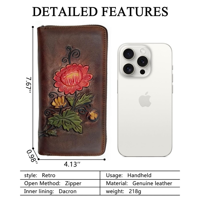 SHARPAD Wallet Genuine Leather for Women - with RFID Blocking