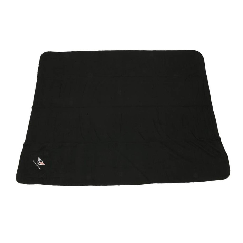 Fleece Blanket - Black with Corvette Embroidered C5 Emblem