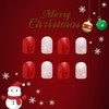 Christmas Red Glitter Press on Nails Square Short Fake Nails