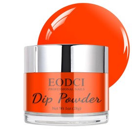 eodci EODCI Orange Red Color Dip Powder, 1OZ Neon Nail Dipping Powder for Long-lasting 28 Days+ Dip Nail Art French Manicure Nail Starter & Professional Home DIY Salon Use 28g