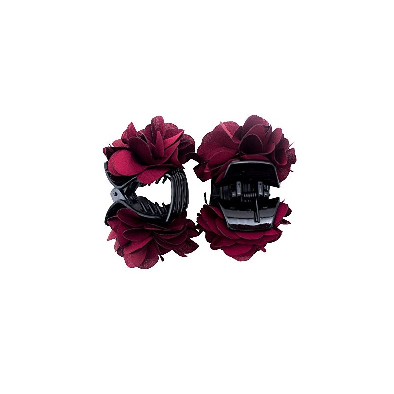 HAND H0968 Deep Red Stylish Elegant Satin Jasmine Flower Bulldog