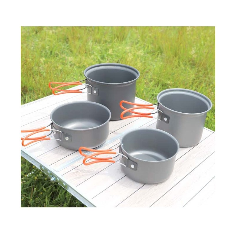 GRAPHIS GR-1002 Aluminum Outdoor Cooker Set of 4, Silver