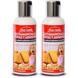 QUITAMANCHAS de ALTO PODER de STAY CLEAN. Elimina Tinta, Pegamento y Marcador Permanente en Segundos. Poder Industrial Seguro para Hogar, Oficina y Taller. (PACK 2 PIEZAS)