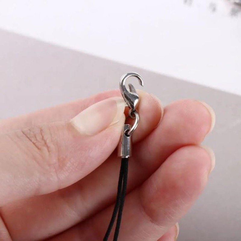 HappyHome 100pcs Straps Lobster Claw Clasps with Hooks Strap Cord