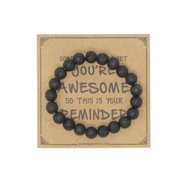 Jeannieparnell N459 - Sometimes you forget you're awesome so this is your reminder 8mm Lava Stone Bead Bracelets