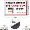 Paketbox Sign 20 x 30 cm Pakete bitte in die
