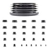 24mm Plastic End Caps, Black Round Tube Inserts, Pack of