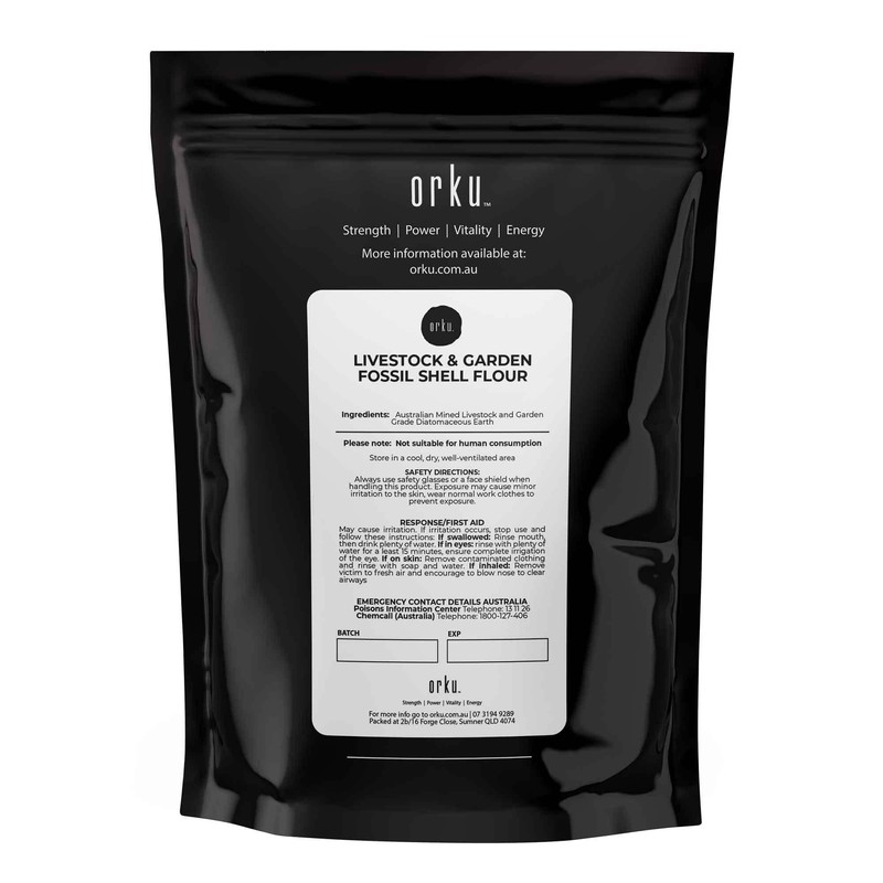 Orku 100g Fossil Shell Flour - Livestock Garden Pet Diatomaceous
