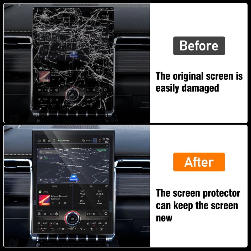Moonlinks 2PCS 16.8in Navigation Touchscreen Tempered Glass Screen Protector Compatible