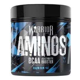 Warrior Warrior Aminos + Electrolyte Powder 360g - Amino Acid (BCAA) Hydration Formula for Performance & Recovery - Supplement for Intra or Post Workout - 30 Servings (Blazin Blue Raz)