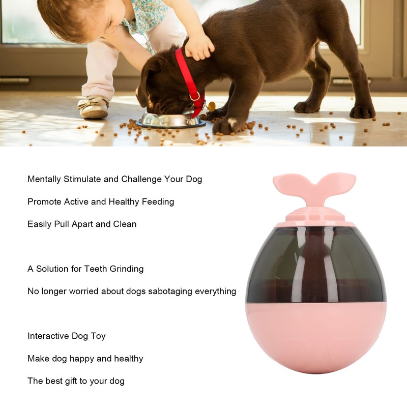 Dog Treat Dispensing Ball Increases IQ Interactive Boredom Relief Reduce