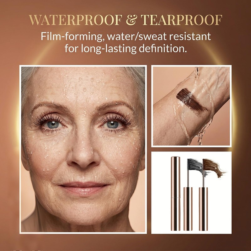 2 PCS Mascara for Older Women, Brown and Black Volume