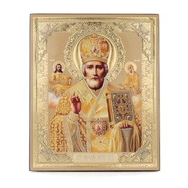 NKlaus 39113 Icon Saint Nicholas Wooden Picture 15 x 18 cm