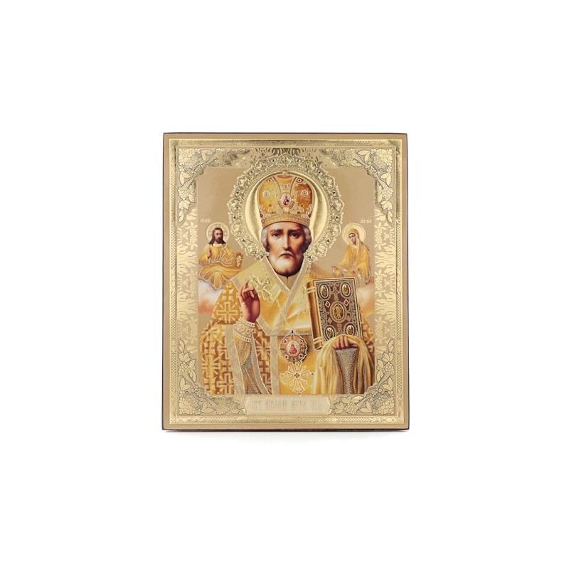 NKlaus 39113 Icon Saint Nicholas Wooden Picture 15 x 18