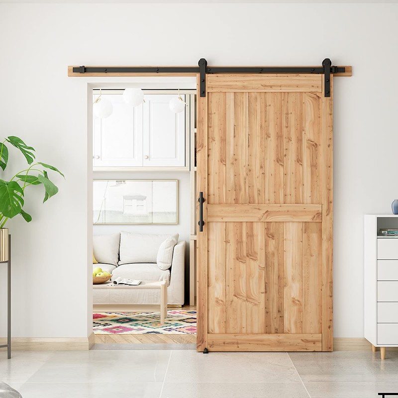 SMARTSTANDARD 7 FT Heavy Duty Sturdy Sliding Barn Door Hardware