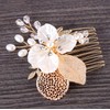 Gold Flower Hair Comb Pearl Leaves Hair Pins Bridal Hair