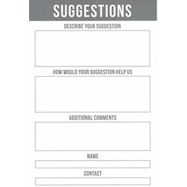 MCB Suggestion Cards for Home and Office 100 Count Suggestion Box Cards for Suggestion Boxes - Improvement Suggestion Cards - 100 Cards Per Pack - 4 x 6 Inches